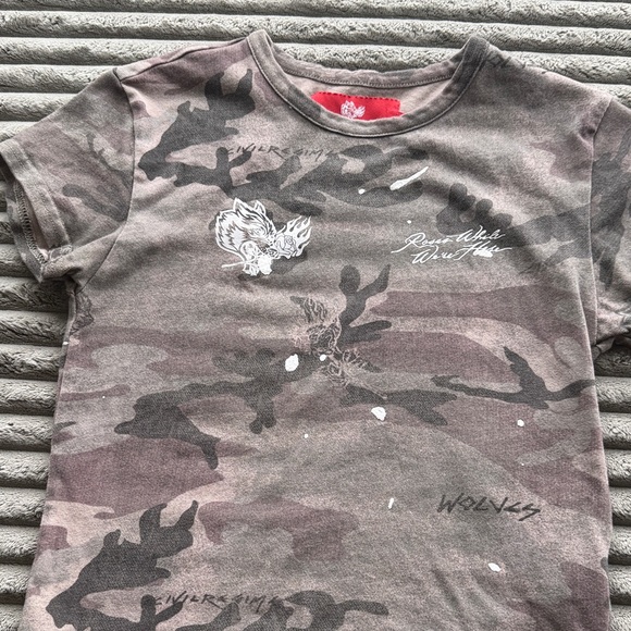 Darc Sport Tops - Darc Sport x Civil Regime Roses While We’re Here Baby Tee - Camo - Large